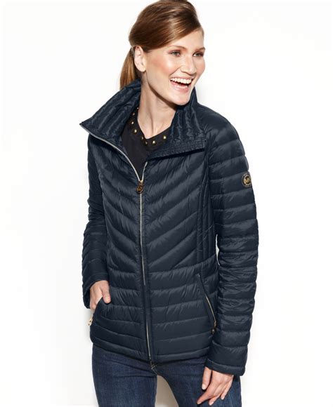 michael kors blue puffer|michael kors puffer coat packable.